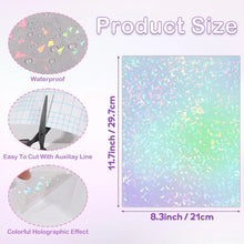 50pcs Holographic Sticker Paper Clear Vinyl 2.9 X 4.1 Inch Self-Adhesive Waterproof Transparent Cold Laminating Film for Crafts