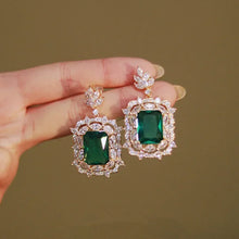 2026 New Style Fashion Green Crystal Pendant Earrings for Women's Engagement Party Accessories with Noble  Unique Jewelry