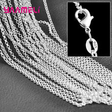 5PCS Solid 925 Sterling Silver Stamp Jewelry Chains Necklace with Lobster Clasps fit Men Women Pendant 18 Designs 16-30 Inch
