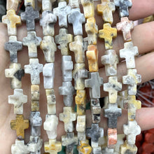 10X14MM Natural Stone Cross Shape Agates Quartz Turquoises Spacer Beads For Jewelry Making DIY Bracelet Necklace Accessories
