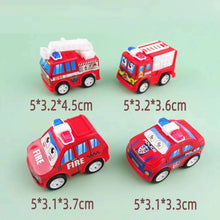 6Pcs Cartoon Mini Pull Back Fire Truck Police Car Toys for Birthday Party Favors Campus rewards Gift