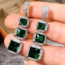2026 New Style Fashion Green Crystal Pendant Earrings for Women's Engagement Party Accessories with Noble  Unique Jewelry