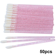 50pcs Disposable Lip Brush Makeup Mascara Wands Solid Stick  Lipgloss Lipstick Brushes Micro Beauty Applicators Wands