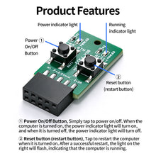 PC Power Reset Switch External Module 9Pin Motherboard Header Power LED HDD Indicator for Computer Case Test Board Repair DIY