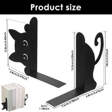 Cat Shaped Bookend Bookshelf Decorative Metal Book End Book Stopper for Office Home Library Cute Desk Bookshelf Decor Organize