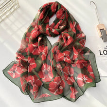 Pretty Flower Women Foulard Elegant Chiffon Georgette Bandana Scarf Summer Beach Sun Protection Thin Breathable