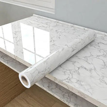 40cm Marble Waterproof Oil Resistant Mildew Proof Self-Adhesive PVC Wall Sticker for Cabinets Kitchen Countertops Wallpaper