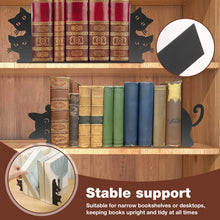 Cat Shaped Bookend Bookshelf Decorative Metal Book End Book Stopper for Office Home Library Cute Desk Bookshelf Decor Organize