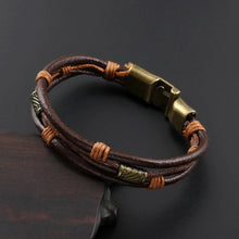 Bracelet Men's Genuine Cowhide Hemp Rope Stainless Steel Alloy Bracelet Fashionable Vintage Bracelet Factory Direct Sales