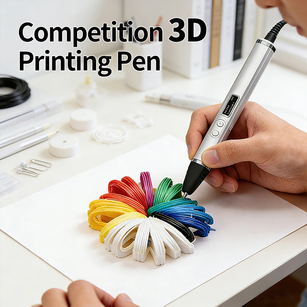 Professional 3D Print Pen Competition Level OLED Display 3D Printing Pens With PLA Filament 3D Doodling Making Detachable Design