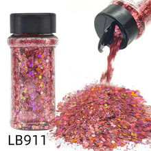 Silver Holographic - Craft Nail Glitter - 2oz Glitter Mix Chunky Glitter Bulk Colors in Shaker, Nail Glitter Decoration