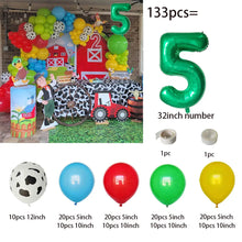 132pcs Red Yellow Green Cow Pattern Printed Latex Balloons Garland Arch Kit Farm Party Supplies Farm Animals Birthday Decoration