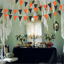 3M Halloween Black Orange Fabric Bunting Pennant Flags Banner Garland Home Halloween Party DIY Decoration