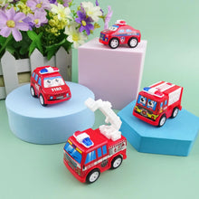 6Pcs Cartoon Mini Pull Back Fire Truck Police Car Toys for Birthday Party Favors Campus rewards Gift