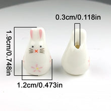 19x12mm 5pcs/set Hand Painted Little Rabbit Ceramic Beads Charm Cartoon Animals Loose DIY Bracelets Earrings Necklace Porcelain