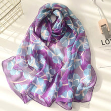 Pretty Flower Women Foulard Elegant Chiffon Georgette Bandana Scarf Summer Beach Sun Protection Thin Breathable