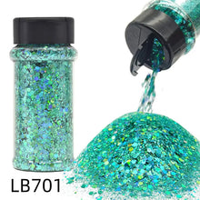Silver Holographic - Craft Nail Glitter - 2oz Glitter Mix Chunky Glitter Bulk Colors in Shaker, Nail Glitter Decoration