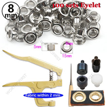 5/8mm Brass Eyelets with Multifunctional Pliers Kit Leather Grommet Round Eye Rings for Shoes Bag Belt Scrapbooking