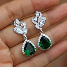 2026 New Style Fashion Green Crystal Pendant Earrings for Women's Engagement Party Accessories with Noble  Unique Jewelry