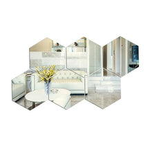 6/12pcs 3D Mirror Wall Sticker Hexagon Decal Home Decor DIY Self-adhesive Mirror Decor Stickers Art Wall Decoration 150mm Large