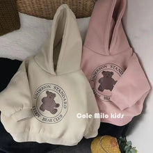 2026 Cute Bear Plush Kids Sweatshirts Hoodies  Korean Winter Kids Wear Thick Plush Sweater Toddler Chdlren Clothes Outer Wear