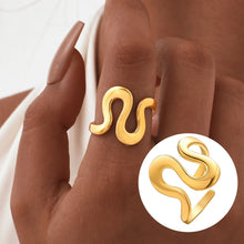 Waterproof Stainless Steel Open Rings Resize For Women, Adjustable Irregular Geometric Minimalist Ring Birthday Gifts