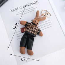 Cartoon Key Holder Animal Doll Pendant Bag Pendant Decoration Korean Style Key Ring Girls Car Accessories Lady Rabbit Keychains