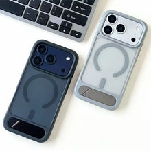Luxury Alloy Bracket for MagSafe Phone Case for IPhone 17 Pro Max 15 14 16 Pro Magnetic Wireless Charging Shockproof Pc Cover