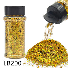Silver Holographic - Craft Nail Glitter - 2oz Glitter Mix Chunky Glitter Bulk Colors in Shaker, Nail Glitter Decoration