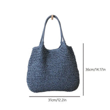 Fashion Straw Tote Bag Woven Solid Color Beach Bag Large Capacity Square Casual Shoulder Bag Women Handbag Bolsa Feminina