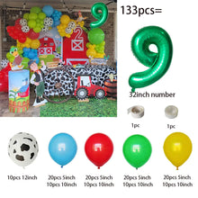 132pcs Red Yellow Green Cow Pattern Printed Latex Balloons Garland Arch Kit Farm Party Supplies Farm Animals Birthday Decoration