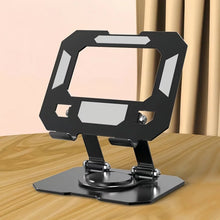 All-Metal Foldable 360° Rotatable Desktop Stand for Tablet & Phone, Hollow-Out Heat Dissipation Tablet Support Bracket