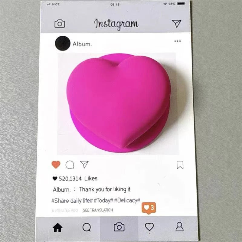 Love Heart Cute Cartoon For Magsafe Phone Magnetic Griptok Stand For iPhone Funny Foldable Wireless Charging Case Holder