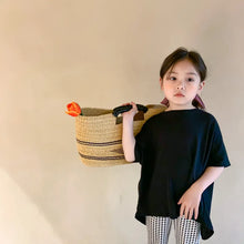Girls T-shirt Children's Fashion T-shirt 2025 Summer New Style Back Fork Design T-shirt Baby Fashion Casual Short Sleeve Top