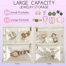 Travel Jewelry Organizer Case,Jewelry Bags Jewelry Storage Book Binder with Clear Zipper Velvet Pouch for Traveling,Earrings