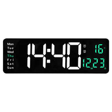 16-Inch Large-Screen Digital Wall Clock Temperature Date Week Display Remote Control Double Alarm Clock 12/24H LED Wall Clock