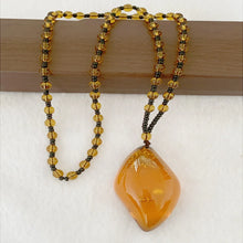 Unisex Necklace Amber Jade Pendant Beeswax Necklace Yellow Yellow Jade Pendant For Woman Birthday Special Occasion