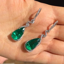 2026 New Style Fashion Green Crystal Pendant Earrings for Women's Engagement Party Accessories with Noble  Unique Jewelry