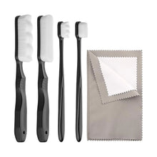 Home Jewelry Care Tools Set with 4 Cleaning Brushes 1 Polishing Cloth, Soft Bristle Manual for Broad Areas, Small 55KA