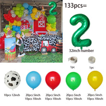 132pcs Red Yellow Green Cow Pattern Printed Latex Balloons Garland Arch Kit Farm Party Supplies Farm Animals Birthday Decoration
