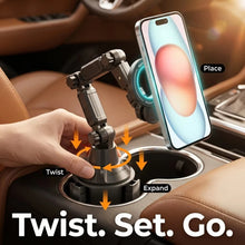 Car Cup Phone Holder Magnetic Phone Mount Super Strong Suction for Stable 360° Rotatable Mobile Support For Car