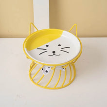 Pet Accessories With Stand Ceramic Cat Bowl Non-Slip Large Capacity Dog Water Bowl Cartoon Pet Feeder Pet Drinking