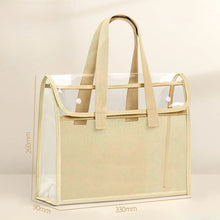 1 Large Capacity Portable Transparent Waterproof Handheld Folder, Expandable File Storage Bag, PVC Self-adhesive File Bag