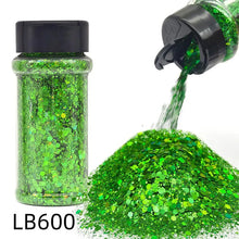 Silver Holographic - Craft Nail Glitter - 2oz Glitter Mix Chunky Glitter Bulk Colors in Shaker, Nail Glitter Decoration