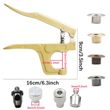 5/8mm Brass Eyelets with Multifunctional Pliers Kit Leather Grommet Round Eye Rings for Shoes Bag Belt Scrapbooking