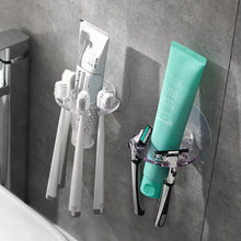 Bathroom Storage Rack Wall Mounted Self Toothbrush Holder Toothpaste Dispenser Razor Stand Bathroom Organization Home Gadgets