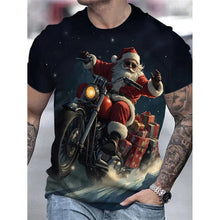 Funny Christmas Party Pattern T Shirt For Men Santa Claus 3D Printed Tees Summer Casual Short Sleeve Loose T-Shirts O-Neck Tops