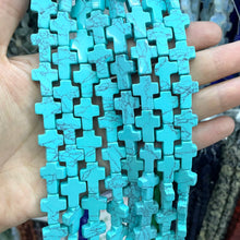 Natural Stone Cross Shape Agate Jade Quartz Turquoise Spacer Beads For Jewelry Making DIY Bracelet Necklace Earring 12X16MM 