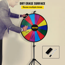 SucceBuy 18 Inch Tabletop Color Prize Wheel w/ Folding Tripod Floor Stand 14 Slots Dry Erase for Win Fortune Spinning Stand Game