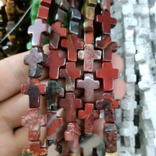 12x16x5mm Natural Stone Cross Loose Beads Semi-Precious Agate DIY Necklace Pendant Jewelry Making Accessories Wholesale